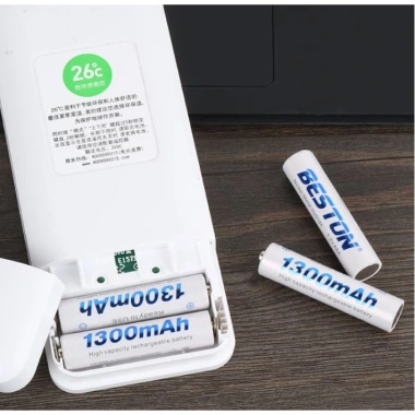 Vỉ sạc 4 Pin AAA Beston 3A – Tặng hộp đựng, sạc nhanh, thay pin điều khiển TV, điều hòa