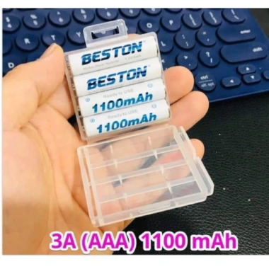 Vỉ sạc 4 Pin AAA Beston 3A – Tặng hộp đựng, sạc nhanh, thay pin điều khiển TV, điều hòa