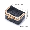 Ví SEIZ6O Kiss Lock da cá sấu, túi trang sức vuông màu trơn, túi bông tai - 185.760₫ 2