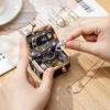 Ví SEIZ6O Kiss Lock da cá sấu, túi trang sức vuông màu trơn, túi bông tai - 185.760₫ 8
