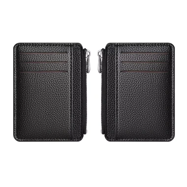 Ví Siêu Mỏng Dây Kéo PU Đựng Tiền & Thẻ Nhiều Khe Dung Tích Lớn Nam Nữ - 58,940₫