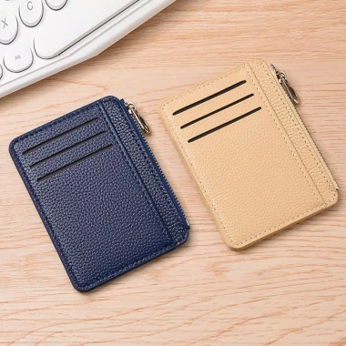 Ví Siêu Mỏng Dây Kéo PU Đựng Tiền & Thẻ Nhiều Khe Dung Tích Lớn Nam Nữ - 58,940₫