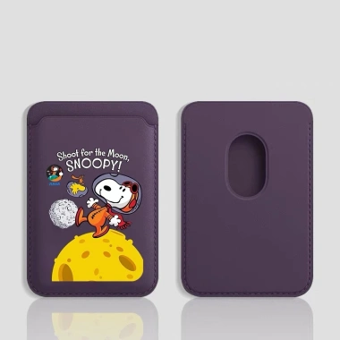 Ví thẻ iPhone Mặt Trăng Dễ Thương họa tiết Snoopy - Phù hợp iPhone 12/13/14/15/16, Giá 68.850 VND