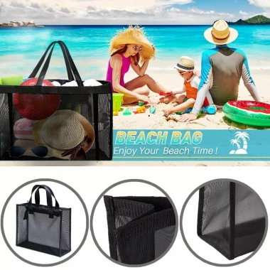 Ví & Túi du lịch nữ tote trong suốt dung tích lớn, lưới tổ chức - In bãi biển, giảm 22% 6