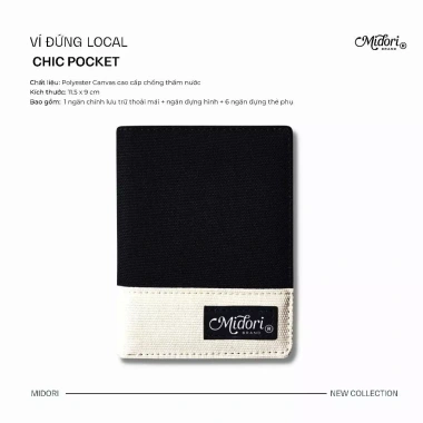 Ví vải đứng nam nữ chic đa ngăn polyester HESTON – Bóp tiền thẻ tiện lợi, chỉ 185.000₫