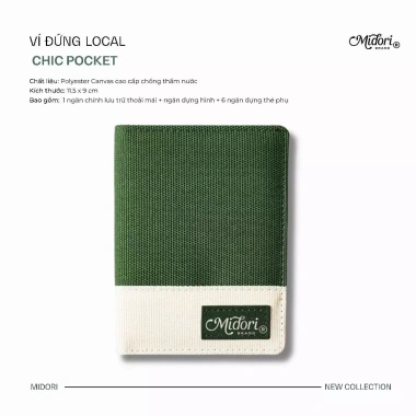Ví vải đứng nam nữ chic đa ngăn polyester HESTON – Bóp tiền thẻ tiện lợi, chỉ 185.000₫