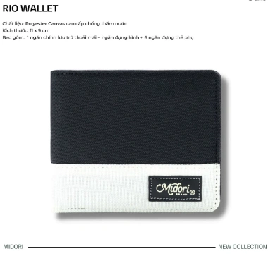 Ví Vải Ngang RIO Nam Nữ Nhỏ Gọn Nhiều Ngăn Đựng Tiền Thẻ Polyester MONZI - Giá 185.000₫ 9