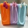 Ví vuông AllGIFT silicone có dây đeo cổ tay, đựng tiền xu, mỹ phẩm, nhỏ gọn, giảm giá 5