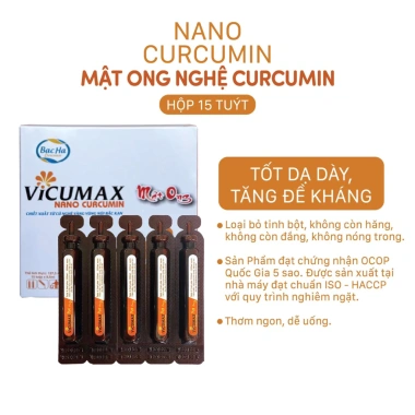 VicumaX Mật Ong Nano Curcumin từ nghệ vàng Bắc Kạn - Hộp 15 tuýp 8,5ml - Giá 279k, tăng sức đề kháng 4