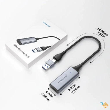Video Capture Card Lemorele 4K HDMI sang USB-Type-C - Livestream PS4/5, PC, Laptop, Switch, giảm giá 299k