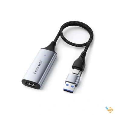 Video Capture Card Lemorele 4K HDMI sang USB-Type-C - Livestream PS4/5, PC, Laptop, Switch, giảm giá 299k