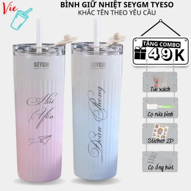 VIECUP Bình Giữ Nhiệt INOX 304 500ml Cao Cấp Nhiều màu Khắc tên theo yêu cầu Quà tặng hấp dẫn