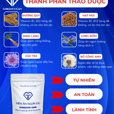Viên Ăn Ngon GG hỗ trợ ăn ngon, ngủ ngon, cải thiện tiêu hoá, tăng cân người gầy - Giá 935.000 VND 2