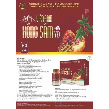 Viên Đạm Bổ Hồng Sâm YD 60V - Tăng Đề Kháng, Bổ Sức Khỏe, Ăn Ngon, Giá 278k 4 Viên Đạm Bổ Hồng Sâm YD 60V - Tăng Đề Kháng, Bổ Sức Khỏe, Ăn Ngon, Giá 278k 4