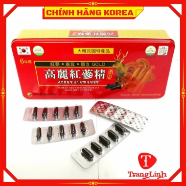 Viên đạm hồng sâm nhung hươu linh chi 120 viên hộp đỏ Đạm sâm tổng hợp Hàn Quốc giá ưu đãi 489k