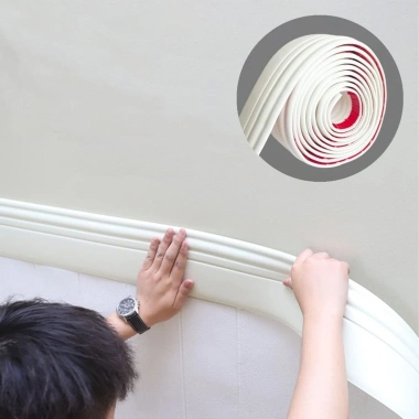 Viền đúc ván chân đế CORSAKI + Tấm lót tường dày 1m cuộn - Tự dính linh hoạt, giá 70.400₫