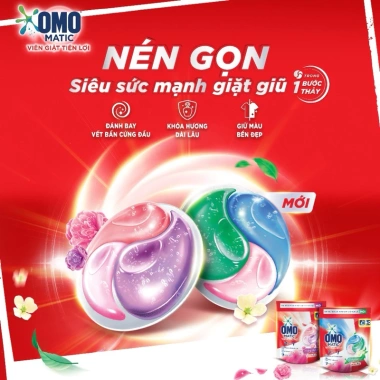 Viên giặt xả đa năng 3 trong 1 Omo Matic - Giặt sạch, thơm lâu, giá 120k 4