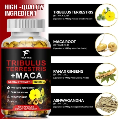 Viên nang Tribulus Terrestris + Maca cho nam nữ - Tăng năng lượng, tâm trạng, sức khỏe, hiệu suất