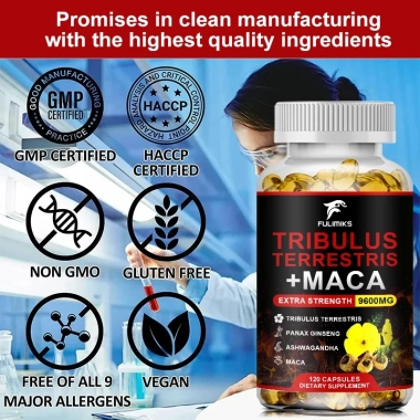 Viên nang Tribulus Terrestris + Maca cho nam nữ - Tăng năng lượng, tâm trạng, sức khỏe, hiệu suất