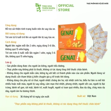Viên ngậm SAYTAUXE GENAT 20 viên: Giảm buồn nôn do say tàu xe, giá chỉ 65.000 VND 3 Viên ngậm SAYTAUXE GENAT 20 viên: Giảm buồn nôn do say tàu xe, giá chỉ 65.000 VND 3