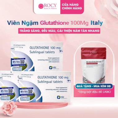 Viên Ngậm Trắng Da Dưới Lưỡi Glutathione 100mg Nhập Khẩu Italy Giá Ưu Đãi 1.325.000