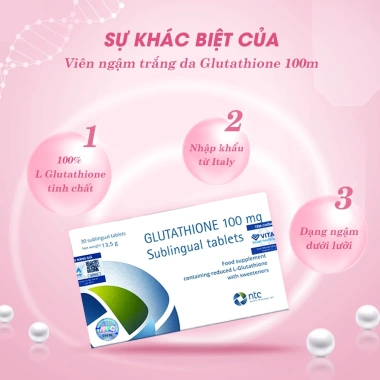 Viên Ngậm Trắng Da Dưới Lưỡi Glutathione 100mg Nhập Khẩu Italy Giá Ưu Đãi 1.325.000 3 Viên Ngậm Trắng Da Dưới Lưỡi Glutathione 100mg Nhập Khẩu Italy Giá Ưu Đãi 1.325.000 3