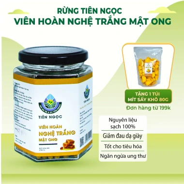 Viên Nghệ Trắng Tẩm Mật Ong QNA Farm - Nghệ Rừng 100% Tự Nhiên, Giàu Curcumin, Hũ 150gr - Giảm còn 140.000 VND