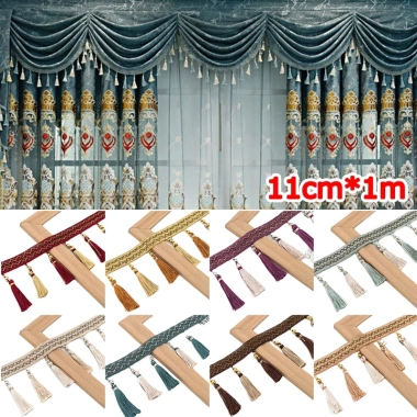 Viền Ren Vàng 1m Dài - Phụ Kiện DIY Trang Trí Gia Đình, Vải Webb Tassel