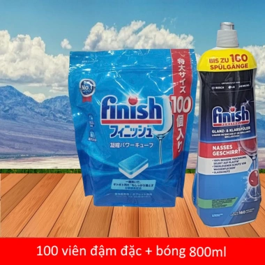 Viên rửa bát Finish 100 + Muối rửa bát 1.2kg + Nước làm bọt Eco - 149.000đ 9 Viên rửa bát Finish 100 + Muối rửa bát 1.2kg + Nước làm bọt Eco - 149.000đ 9