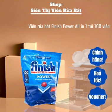 Viên rửa bát Finish Power Essential All in 1 Quantum – Nhiều chức năng, tem phụ chính hãng, giá ưu đãi 134.847₫ 3