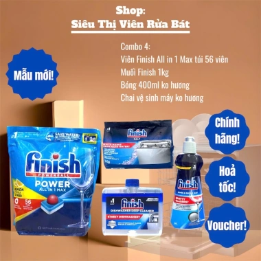 Viên rửa bát Finish Power Essential All in 1 Quantum – Nhiều chức năng, tem phụ chính hãng, giá ưu đãi 134.847₫ 7