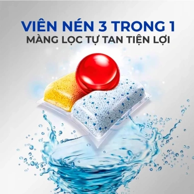 Viên rửa bát Finish Quantum 64 viên hương chanh - Sạch dầu mỡ, bảo vệ máy