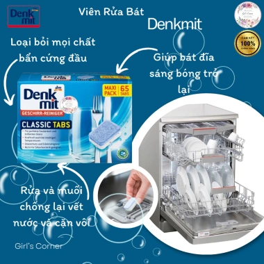 Viên rửa chén bát Denkmit Classic 65 viên - Giá ưu đãi 85.000đ, sạch bát máy rửa
