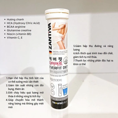 Viên sủi giảm cân Zantiva Hàn Quốc 20 viên - Đào thải mỡ thừa, an toàn 196.000đ 4 Viên sủi giảm cân Zantiva Hàn Quốc 20 viên - Đào thải mỡ thừa, an toàn 196.000đ 4