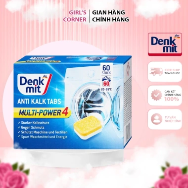 Viên tẩy lồng máy giặt Denkmit 60 viên - Vệ sinh cặn bẩn, giảm giá 55.000₫