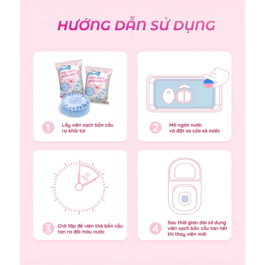 Viên thả bồn cầu CleanZ hương đào khử mùi, tẩy sạch, màu xanh thơm mát 25.000đ 3