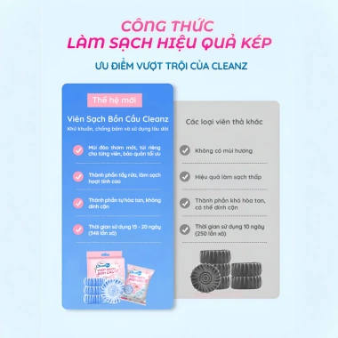 Viên thả bồn cầu CleanZ hương đào khử mùi, tẩy sạch, màu xanh thơm mát 25.000đ 5
