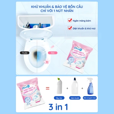 Viên thả bồn cầu CleanZ Khử mùi, chống mảng bám ố vàng, diệt vi khuẩn toilet, giá 15.000đ