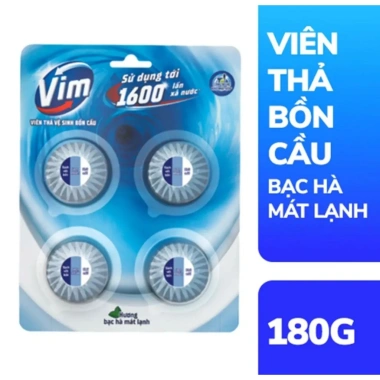 Viên Thả Bồn Cầu Vim Bạc Hà 180g - Hương Thơm Lành, Giảm Giá Sốc 19% 4 Viên Thả Bồn Cầu Vim Bạc Hà 180g - Hương Thơm Lành, Giảm Giá Sốc 19% 4