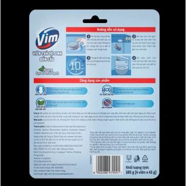 Viên Thả Vệ Sinh Bồn Cầu Vim 1.600 Lần Xả - Sạch Khuẩn, Sáng Bóng, Giá 54.000đ 4