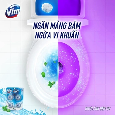 Viên Thả Vệ Sinh Bồn Cầu Vim 1.600 Lần Xả - Sạch Khuẩn, Sáng Bóng, Giá 54.000đ 6