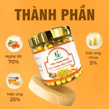 Viên Tinh Nghệ Mật Ong Sữa Chúa 500gr Nguyên Chất Giảm Đau & Viêm Loét Dạ Dày, Đại Tràng