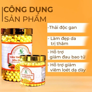 Viên Tinh Nghệ Mật Ong Sữa Chúa 500gr Nguyên Chất Giảm Đau & Viêm Loét Dạ Dày, Đại Tràng 3 Viên Tinh Nghệ Mật Ong Sữa Chúa 500gr Nguyên Chất Giảm Đau & Viêm Loét Dạ Dày, Đại Tràng 3
