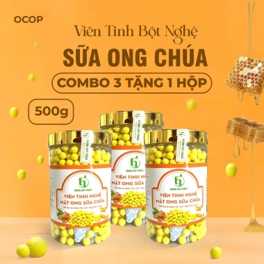 Viên Tinh Nghệ Mật Ong Sữa Chúa 500gr Nguyên Chất Giảm Đau & Viêm Loét Dạ Dày, Đại Tràng