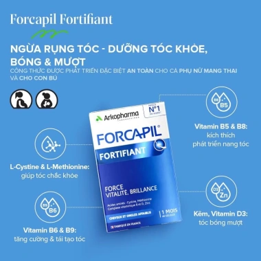 Viên uống Arkopharma Forcapil Fortifiant 60 viên - Tóc và móng chắc khỏe, giảm giá 349.000 VND