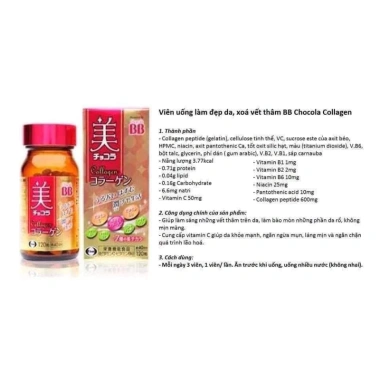 Viên Uống BB Chocola Collagen Nhật Bản Đẹp Da Xóa Thâm Nám Giá Ưu Đãi 424k