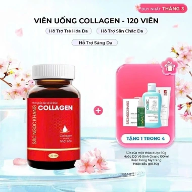 Viên uống collagen Sắc Ngọc Khang 120v - Giá ưu đãi 650k, bí quyết làm đẹp da