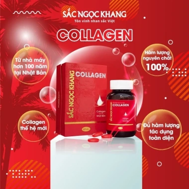 Viên uống collagen Sắc Ngọc Khang 120v - Giá ưu đãi 650k, bí quyết làm đẹp da