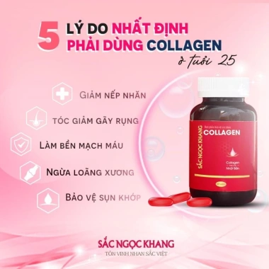 Viên uống collagen Sắc Ngọc Khang 120v - Giá ưu đãi 650k, bí quyết làm đẹp da