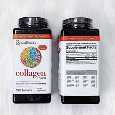 Viên uống Collagen Youtheory Mỹ 390 viên - Da trẻ trung, giảm nếp nhăn, chỉ 575k